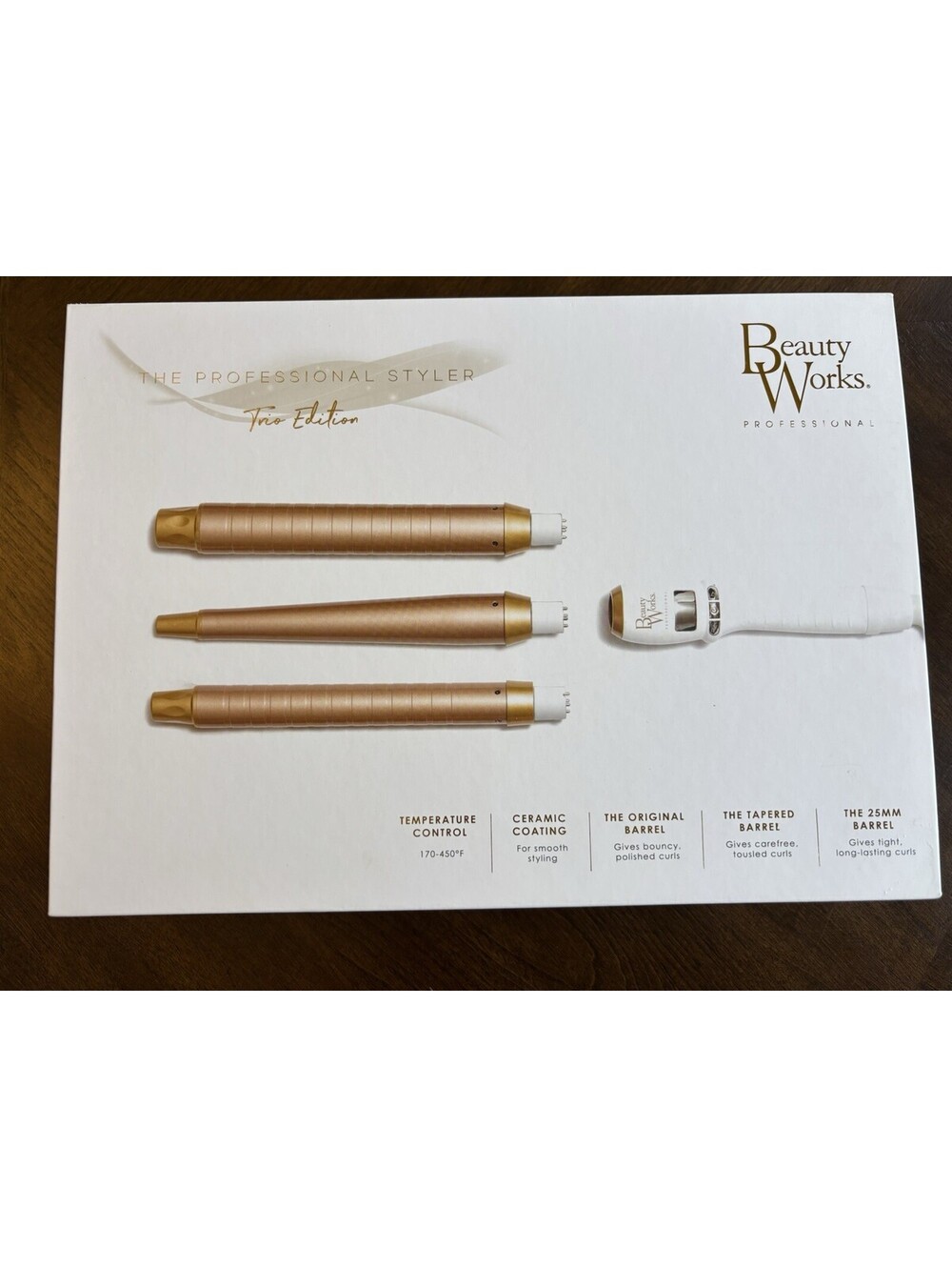 Beauty Works Professional Styler Trio Edition 3 Barrel Curling Wand Set Box New
